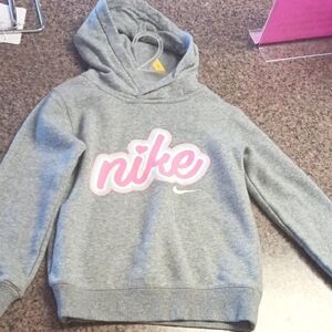 Nike Kids Gray and Pink Hoodie